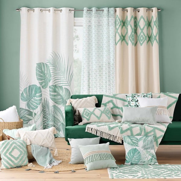 Piparmētru zaļš/krēmkrāsas mazgājams paklājs 60x90 cm Athena – douceur d'intérieur-image-1