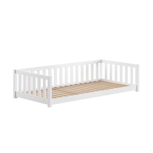 Balta priedes masīvkoka izvelkama bērnu gulta ar veļas kasti ar redelēm 140x200 cm Dallas – Vipack-image-4