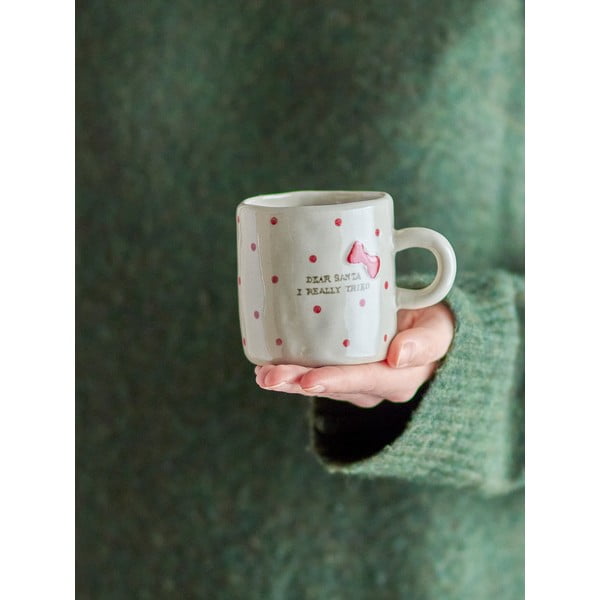 Bēša māla krūze ar Ziemassvētku motīvu 250 ml Christy – Bloomingville-image-1