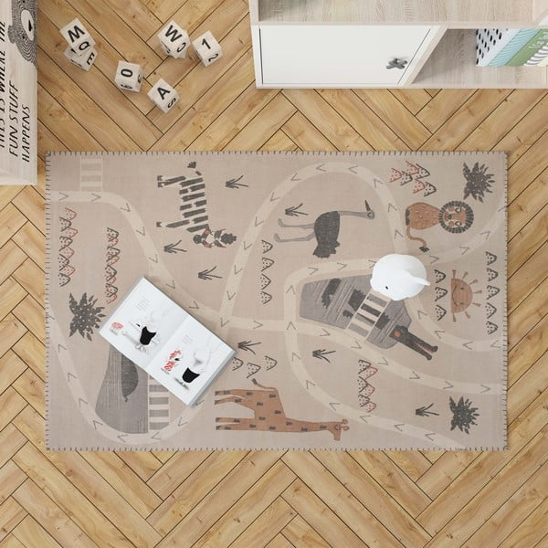 Ar rokām apdrukāts bērnu paklājs Nattiot Little Savannah, 100 x 140 cm-image-4