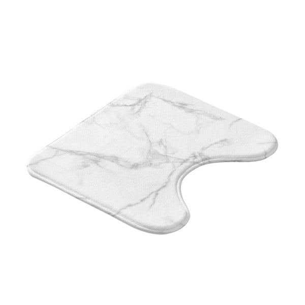 Balts/pelēks vannas istabas paklājiņš tualetei 45x45 cm Marbre – douceur d'intérieur