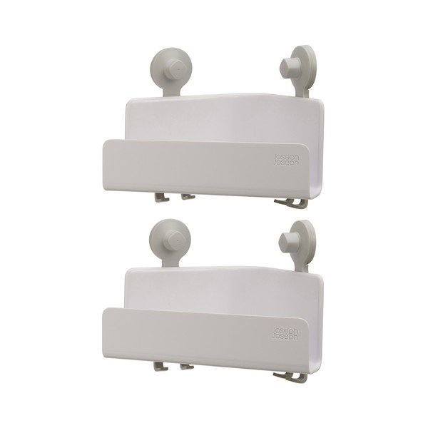 Balti stūra pašnesoši plastmasas vannas istabas plaukti (2 gab.) EasyStore – Joseph Joseph-image-2