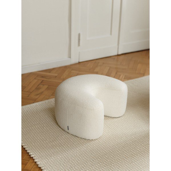 Bēšs pufs no buklē auduma Ü – noo.ma-image-3