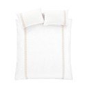 Balta/bēša divguļamā kokvilnas gultas veļa 200x200 cm Embroidery Leaf – Bianca
