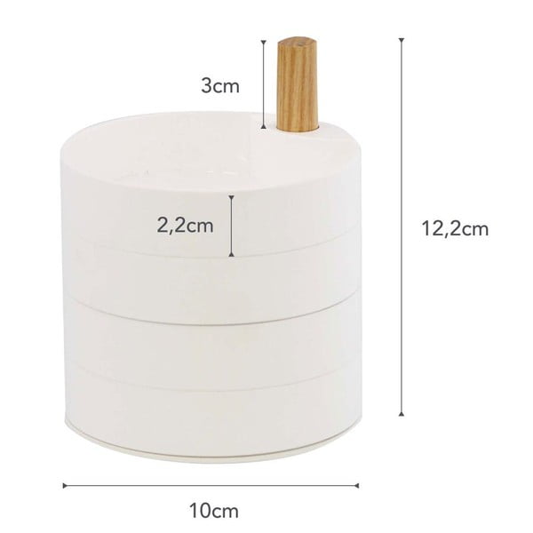 Balta rotaslietu kastīte ar dižskābarža koka detaļām YAMAZAKI Tosca-image-3