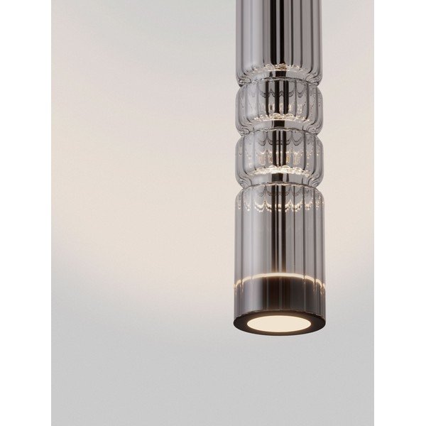 Pelēka stikla LED piekaramā lampa ø 8 cm Bento – Nova Luce-image-3