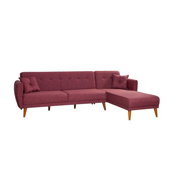 Bordo izvelkamais stūra dīvāns Aria – Balcab Home-image-1