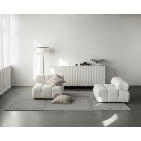 Pelēks vilnas paklājs 200x300 cm Morphic Organica – Agnella-image-2