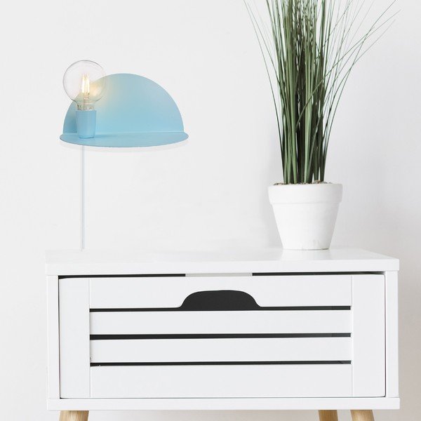 Zila sienas lampa ar plauktu Homemania Decor Shelfie-image-3