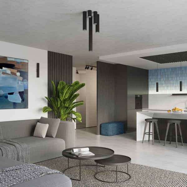 Melna prožektora tipa lampa Gleam – Sollux-image-3