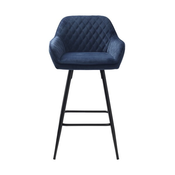 Zils samta bāra krēsls (sēdekļa augstums 67 cm) Milton – Unique Furniture-image-1