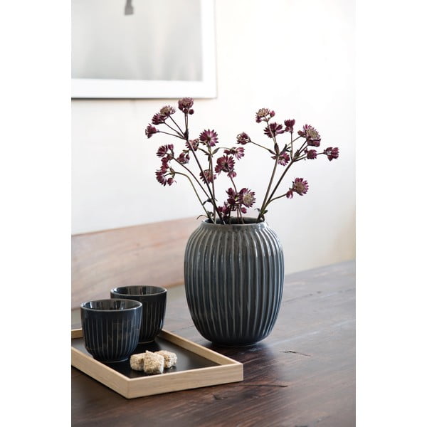 Antracīta pelēka keramikas vāze Kähler Design Hammershoi, augstums 20 cm-image-2