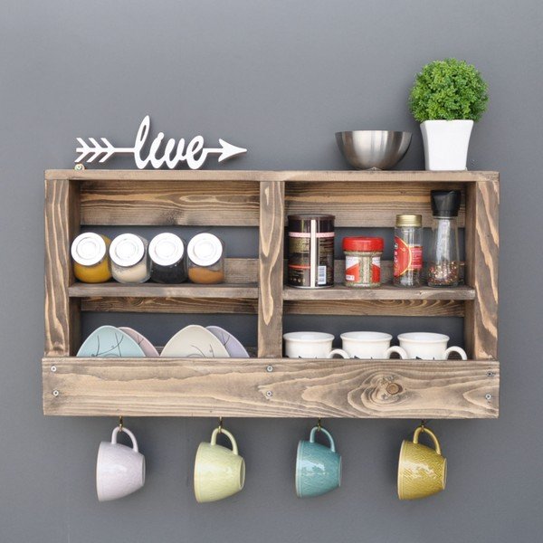 Koka sienas plaukts ar āķiem Ayako-image-1