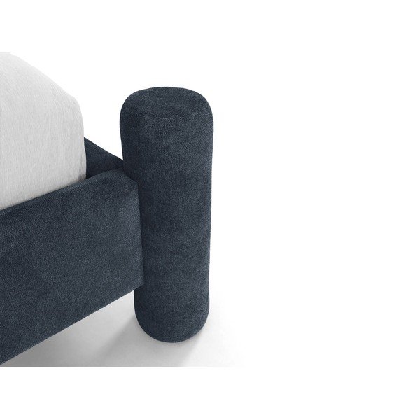 Tumši zila polsterēta divvietīga gulta ar redelēm 140x200 cm Vera – Micadoni -image-4