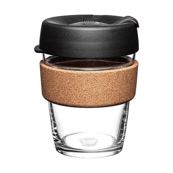 Melna/brūna ceļojumu krūze 340 ml Brew Cork Black M – KeepCup