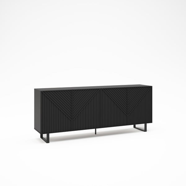 Melna kumode 201x80x40 cm Peta – Marckeric-image-2