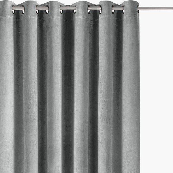 Pelēks samta daļēji gaismu necaurlaidīgs aizkars 400x270 cm Velto – Filumi