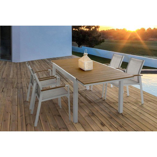 Alumīnija dārza ēdamgalds 90x140 cm Elias   – Bizzotto-image-1