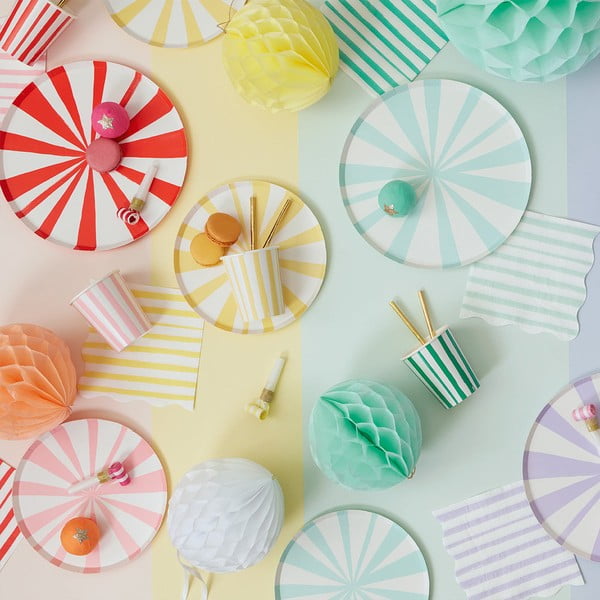 Papīra salvetes (16 gab.) Mint Stripe – Meri Meri-image-1