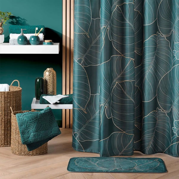 Tumši zaļš vannas istabas paklājiņš 45x75 cm Jade – douceur d'intérieur-image-2