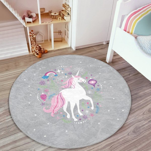 Pelēks bērnu paklājs ø 120 cm Comfort – Mila Home-image-3