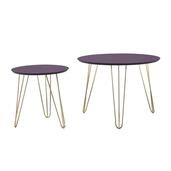 2 galdu komplekts ar violetu virsmu Leitmotiv Sparks