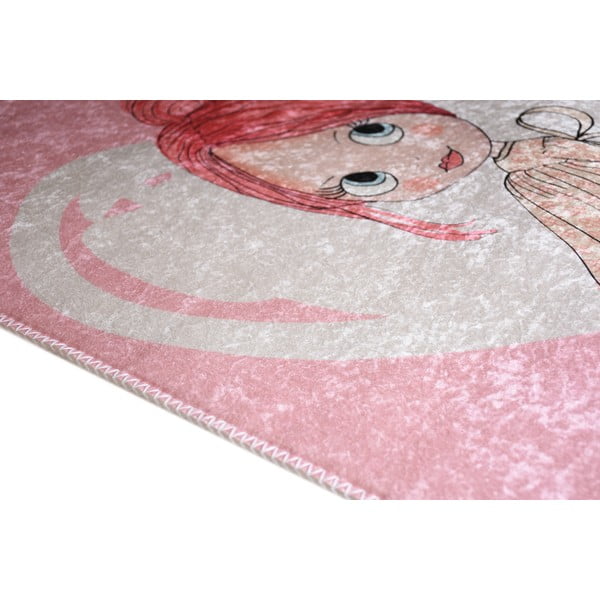 Rozā mazgājams bērnu paklājs 100x160 cm Pretty Girl – Vitaus-image-2