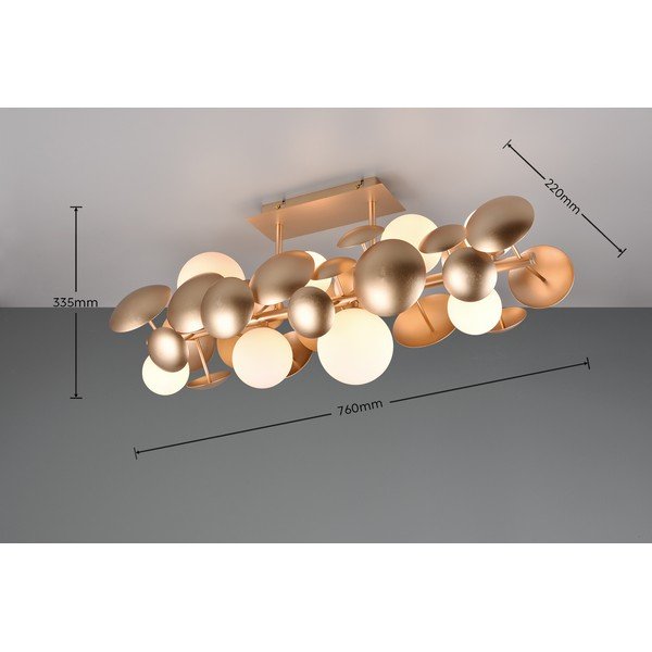 Balta/zelta krāsas griestu lampa ar stikla abažūru 76x22 cm Bubble – Trio Select-image-3