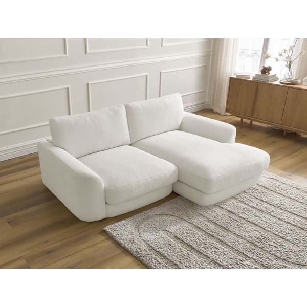 Balts stūra dīvāns no buklē auduma (ar labo stūri/ar zvilni) Leonore – Bobochic Paris-image-4