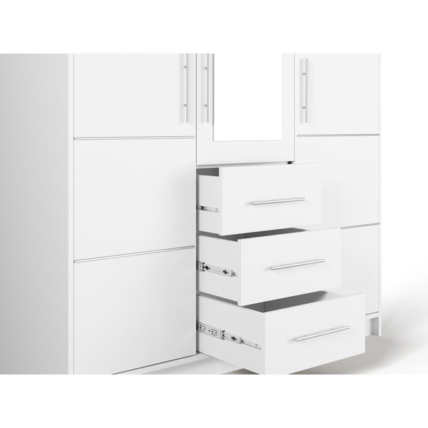 Balts drēbju skapis ar spoguli 147x200 cm Derry – Cosmopolitan Design-image-4