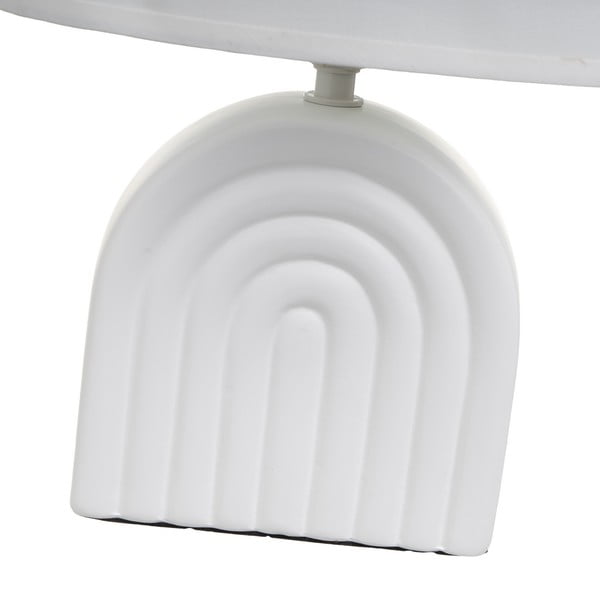 Balta keramikas galda lampa ar auduma abažūru (augstums 31 cm) – Casa Selección-image-3