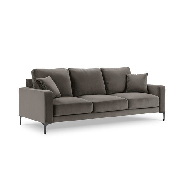 Pelēks samta dīvāns Kooko Home Harmony, 220 cm-image-2