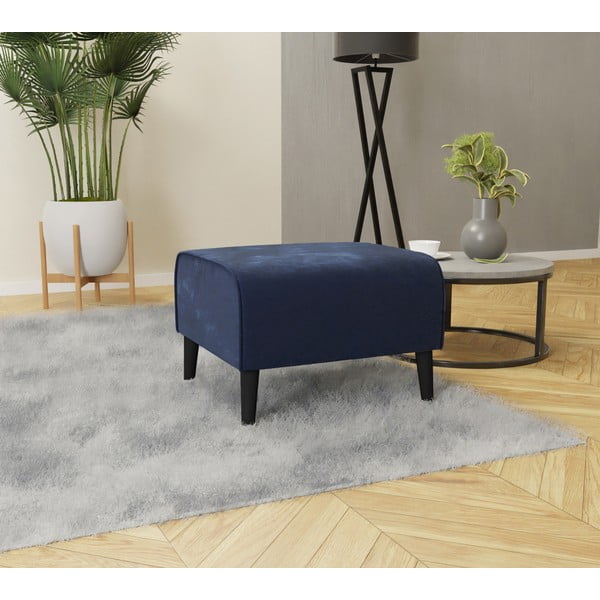 Tumši zils samta kāju soliņš Carole – Ropez-image-2