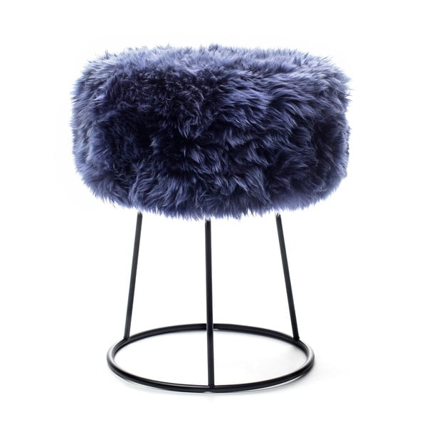 Krēsls ar zilu aitādas sēdekli Royal Dream, ⌀ 36 cm