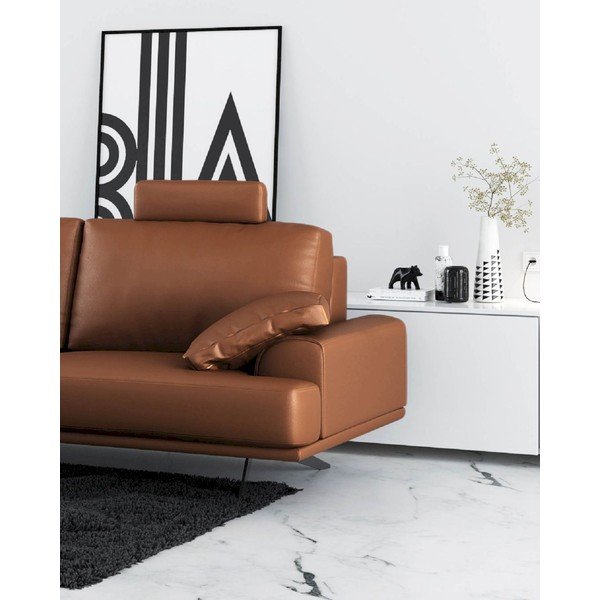 Konjakbrūns ādas dīvāns 220 cm Prado – MESONICA-image-4