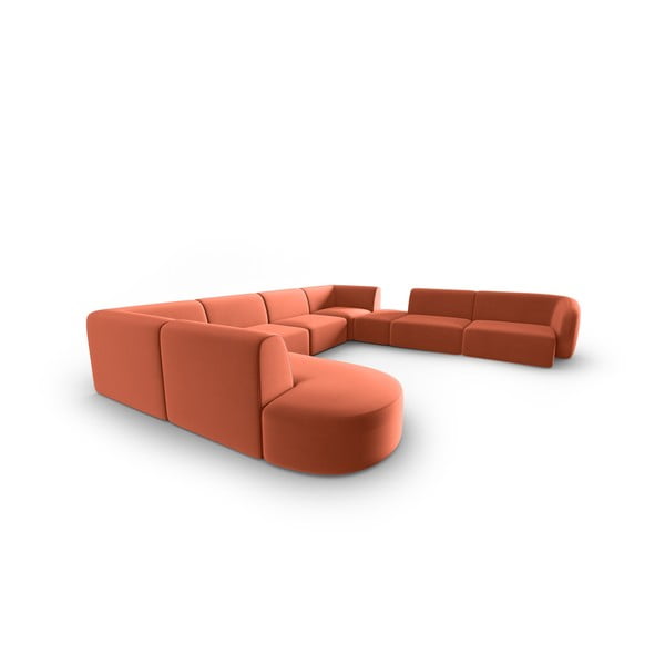 Rozā samta stūra dīvāns (ar labo stūri/U veida) Paolo – Milo Casa-image-2