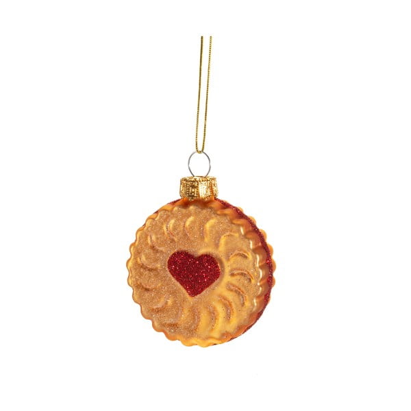 Stikla ar rokām izgatavots Ziemassvētku eglītes rotājums ø 4 cm Jam Biscuit – Sass & Belle