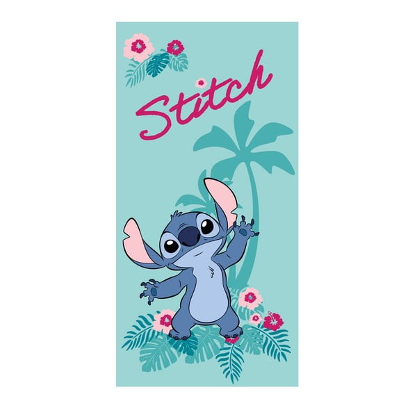 Tirkīzzils mikrošķiedras bērnu dvielis 70x140 cm Lilo and Stitch "Hawaii" – Jerry Fabrics