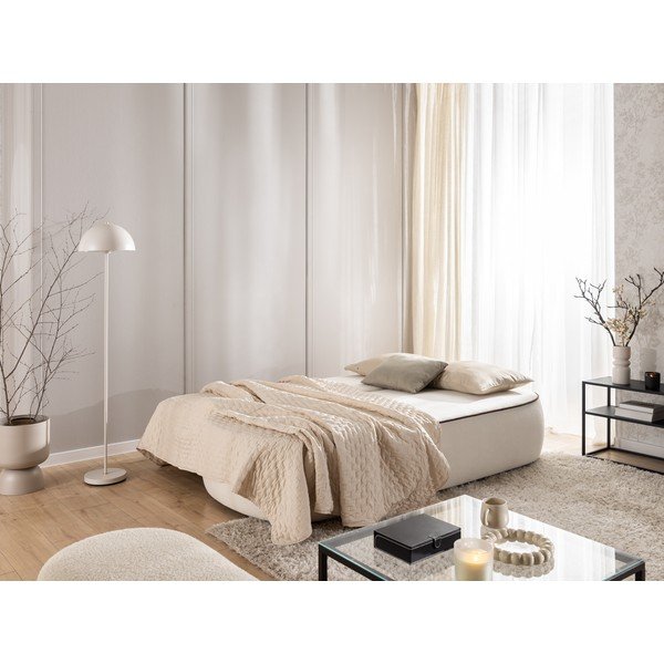 Brūns/krēmkrāsas samta salokāms/ar uzglabāšanas vietu dīvāns 210 cm Saga – Ropez-image-2