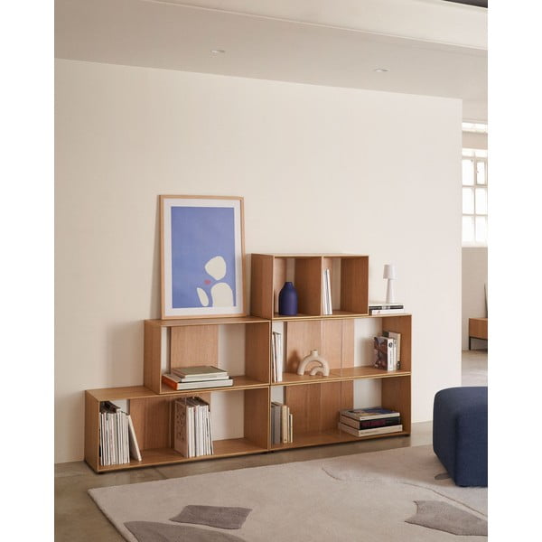 Dabīga toņa modulārā plauktu sistēma ar ozolkoka imitāciju 67x38 cm Litto – Kave Home-image-3