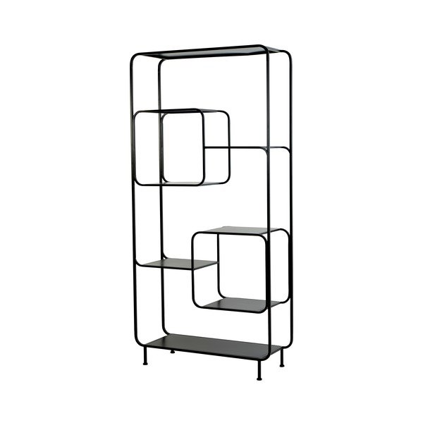 Melns metāla grāmatu plaukts 100x206 cm Winston – Light & Living-image-2