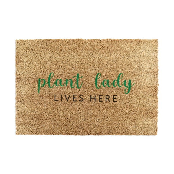 Kokosšķiedras kājslauķis 60x90 cm Plant Lady Lives Here – Artsy Doormats