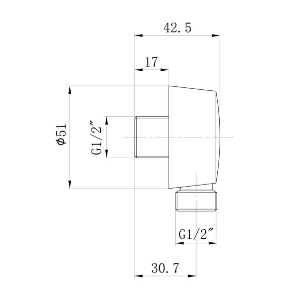 Matētas sudraba krāsas misiņa dušas savienojuma daļa ø 5 cm – Sapho-image-1