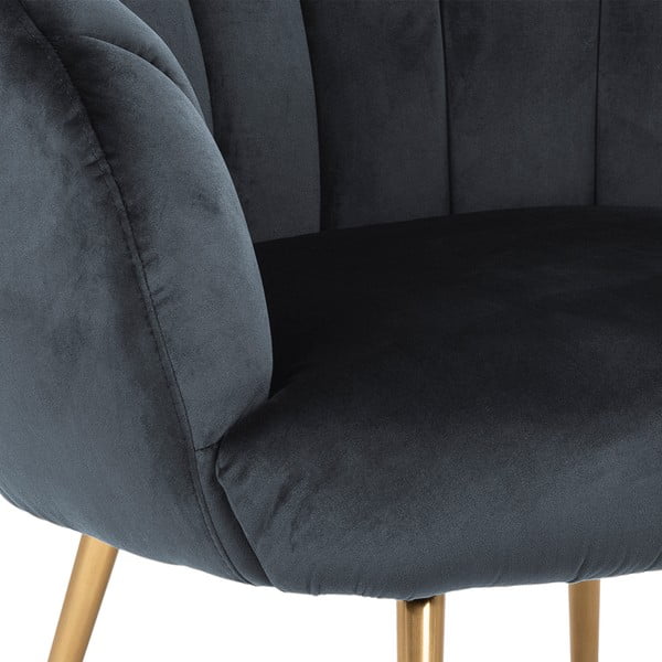 Tumši pelēks samta krēsls Actona Daniella-image-1