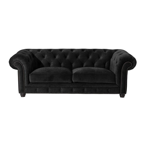 Melns dīvāns Max Winzer Orleans Velvet, 216 cm