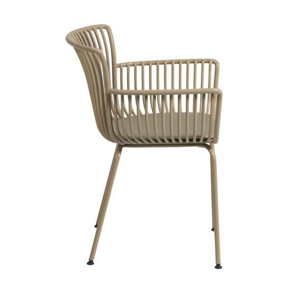 Bēšs metāla/plastmasas dārza krēsls Surpika – Kave Home-image-4