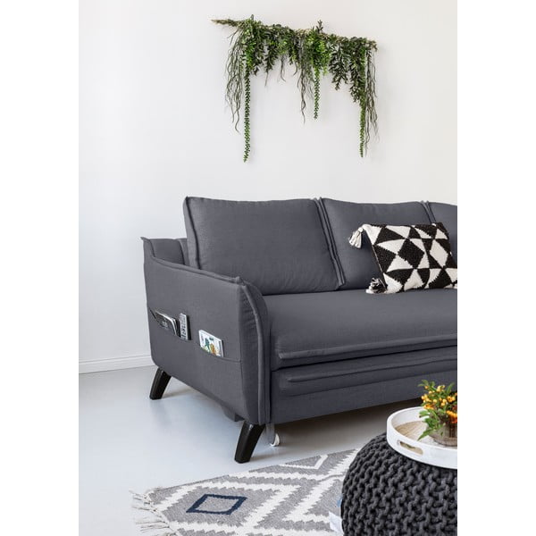 Antracīta pelēks izlaižams stūra dīvāns Miuform Charming Charlie, labais stūris-image-4