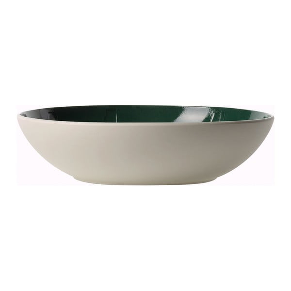 Balta ar zaļu porcelāna servēšanas trauks Villeroy & Boch Leaf, ⌀ 26 cm-image-2