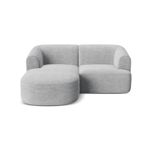 Gaiši pelēks velveta stūra dīvāns (ar kreiso stūri/ar zvilni) Campi – Cosmopolitan Design-image-2