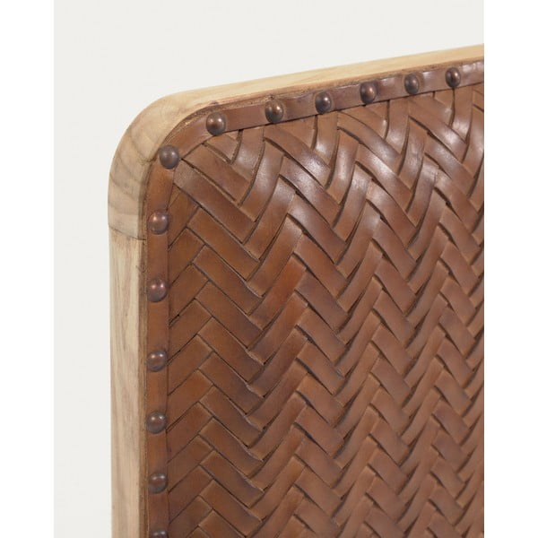 Brūns ādas gultas galvgalis 163x60 cm Natesa – Kave Home-image-4